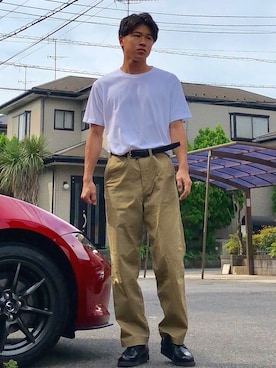 「niko and...（ニコアンド）のアイテム（チノパンツ）」を使った、オレンジさん（メンズ・169cm）の夏コーディネート