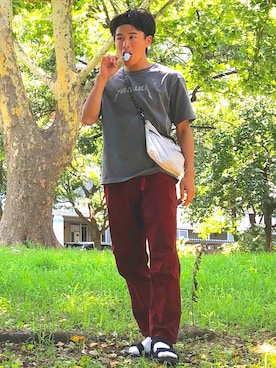 「Pilgrim（ピルグリム）のアイテム」を使った、オレンジさん（メンズ・169cm）の夏コーディネート