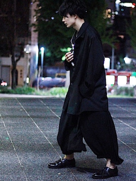 「Yohji Yamamoto（ヨウジヤマモト）のアイテム（ドレスシューズ）」を使った、ろきさん（メンズ・178cm）の春コーディネート