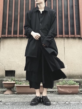 「Yohji Yamamoto（ヨウジヤマモト）のアイテム（ドレスシューズ）」を使った、ろきさん（メンズ・178cm）の夏コーディネート