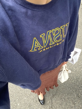 「VINTAGE（ヴィンテージ）のアイテム（スウェット、ブルー系）」を使った、aiaiaitarouさん（レディース・164cm）の春コーディネート