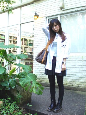 「plain-me（プレインミー）のアイテム（トップス）」を使った、Denïseさん（レディース・165cm）の冬コーディネート