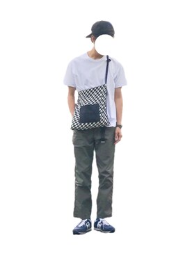 「Gosha Rubchinskiy（ゴーシャラブチンスキー）のアイテム（帽子）」を使った、ともつまさん（メンズ・178cm）の夏コーディネート