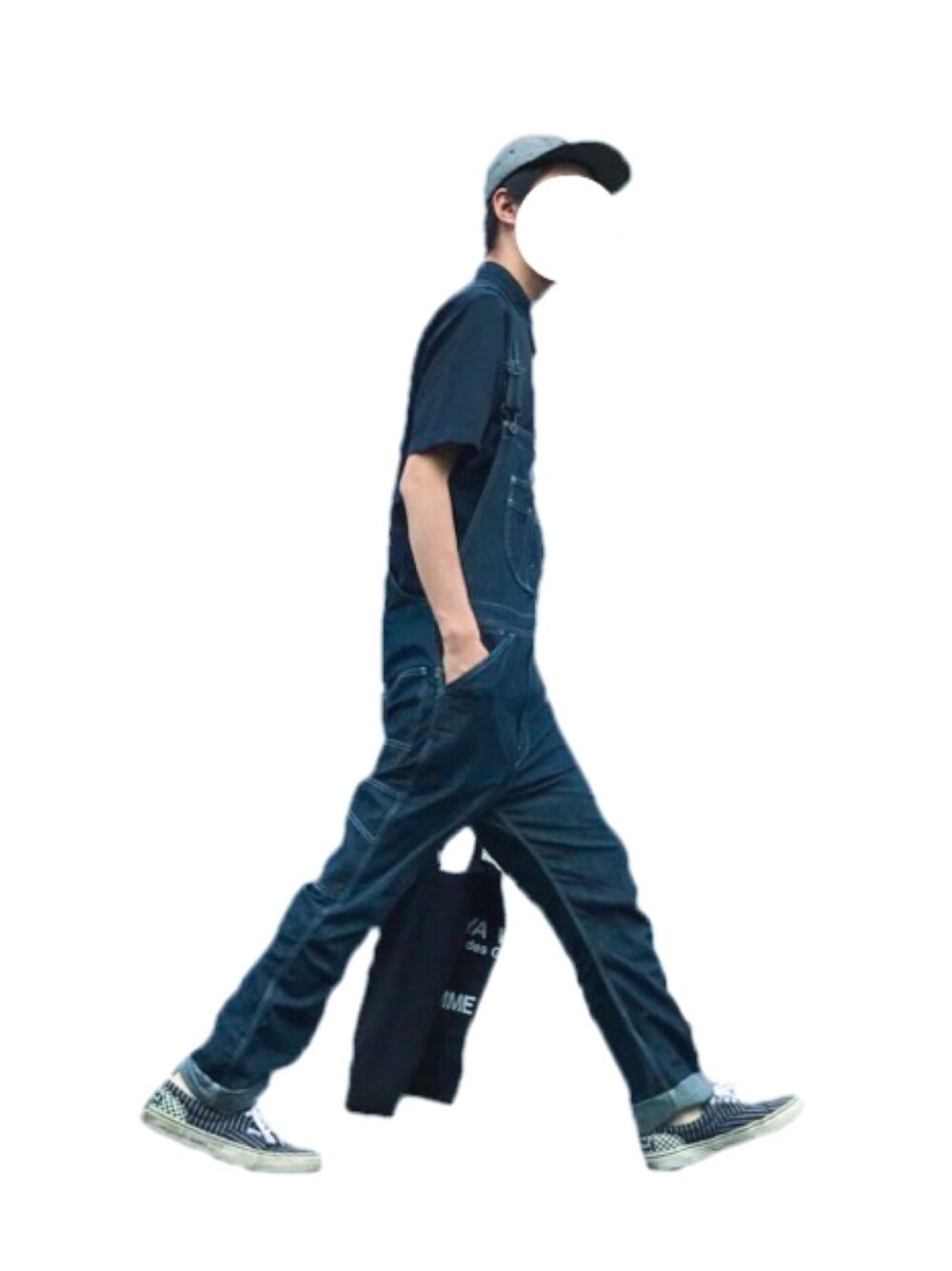 「オーバーオール、ワントーンコーデ、シャツスタイル」｜「JUNYA WATANABE MANのアイテム（サロペット/オーバーオール、ブルー系）」を使った、ともつまさん（メンズ・178cm）の夏コーディネートの1枚目の写真