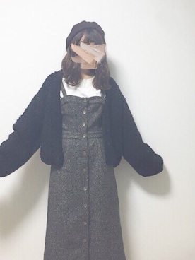 「モコモコカーディガン」｜らんさん（レディース・152cm）の秋コーディネート