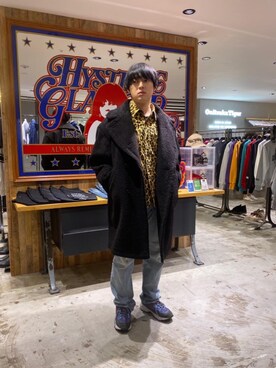「HYSTERIC GLAMOUR（ヒステリックグラマー）のアイテム（ピーコート）」を使った、hyshmt07さん（メンズ・174cm）の秋コーディネート
