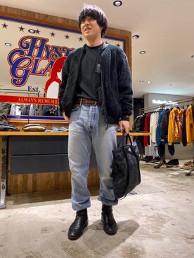 「コラボレーション」｜「アイテム（その他アウター）」を使った、hyshmt07さん（メンズ・174cm）の冬コーディネート