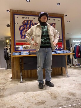 「レザーコーデ」｜「アイテム（ブルゾン）」を使った、hyshmt07さん（メンズ・174cm）の冬コーディネート