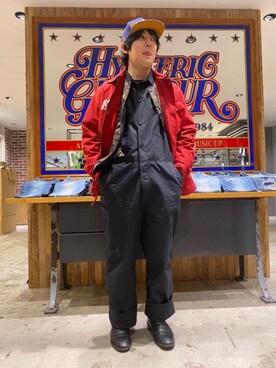 「HYSTERIC GLAMOUR（ヒステリックグラマー）のアイテム（つなぎ/オールインワン）」を使った、hyshmt07さん（メンズ・174cm）の冬コーディネート