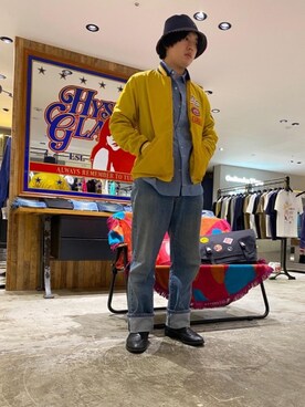 「HYSTERIC GLAMOUR（ヒステリックグラマー）のアイテム（ナイロンジャケット）」を使った、hyshmt07さん（メンズ・174cm）の春コーディネート