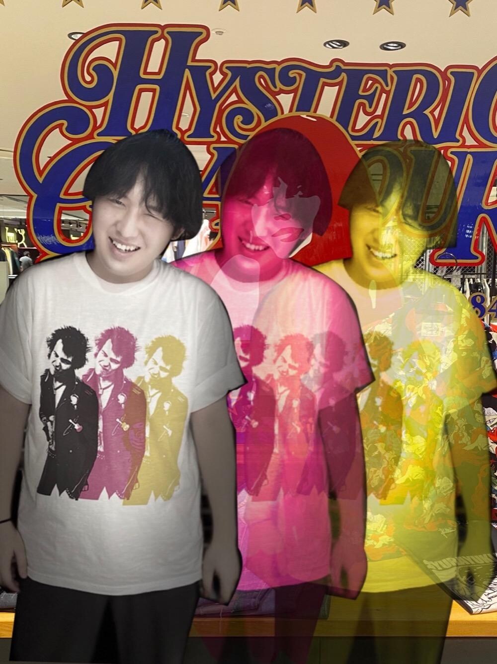 「コラボレーション、Hysteric Glamour、シンプルコーデ、ヒステリックグラマー、アメカジコーデ、ロックコーデ」｜「HYSTERIC GLAMOURのワイドパンツ（その他パンツ、ブラック系）」を使った、hyshmt07さん（メンズ・174cm）の夏コーディネートの1枚目の写真