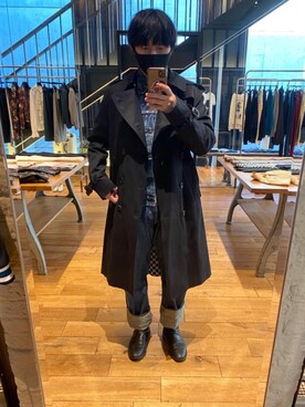 「HYSTERIC GLAMOUR（ヒステリックグラマー）のアイテム（トレンチコート）」を使った、hyshmt07さん（メンズ・174cm）の秋コーディネート