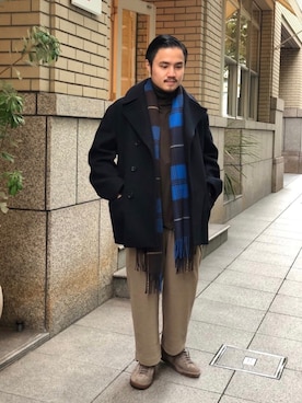 「Johnstons of Elgin（ジョンストンズオブエルガン）のアイテム」を使った、fukushimaさん（メンズ・163cm）の秋コーディネート