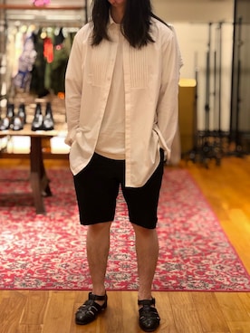 「SEEALL（シーオール）のアイテム（シャツ/ブラウス）」を使った、oginoyさん（メンズ・176cm）の夏コーディネート