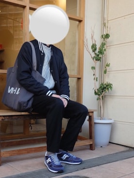 「niko and...（ニコアンド）のアイテム（スタジャン）」を使った、NAAさん（メンズ・174cm）の春コーディネート