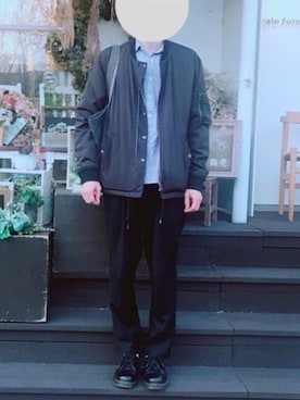「niko and...（ニコアンド）のアイテム（MA-1）」を使った、NAAさん（メンズ・174cm）の春コーディネート