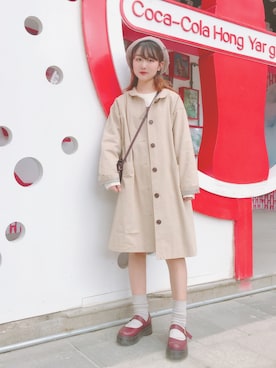 「Samansa Mos2（サマンサ モスモス）のアイテム（トレンチコート）」を使った、momokooさん（レディース・155cm）の秋コーディネート