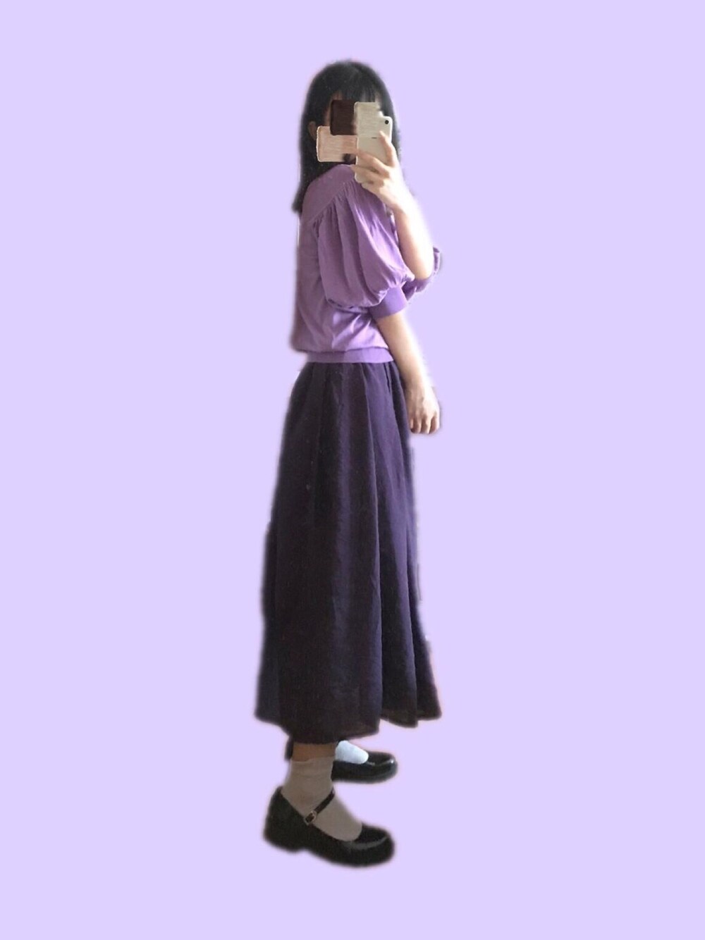 「COCO DEAL、lugnoncure、RANDA、WEGO」｜「COCO DEALのアイテム（ニット/セーター、パープル系）」を使った、momokooさん（レディース・155cm）の夏コーディネートの1枚目の写真