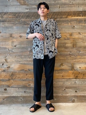 「☆柄シャツ」｜ryoさん（メンズ・179cm）の春コーディネート