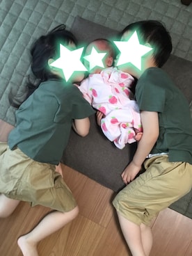 「アイテム（ロンパース）」を使った、riechin77さん（キッズ・100cm）の夏コーディネート