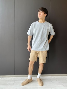 「Gramicci（グラミチ）のアイテム（チノパンツ）」を使った、一谷さん（メンズ・174cm）の夏コーディネート