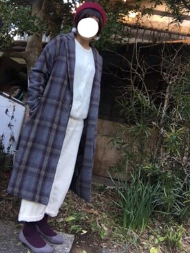 「passage mignon/flaneur（パサージュミニョンフラヌール）のアイテム（ハンチング/ベレー帽）」を使った、hanaco ‪✾‬さん（レディース・156cm）の冬コーディネート