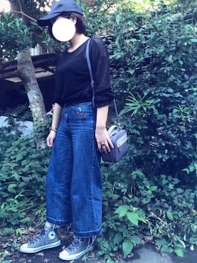 「passage mignon/flaneur（パサージュミニョンフラヌール）のアイテム（帽子）」を使った、hanaco ‪✾‬さん（レディース・156cm）の夏コーディネート