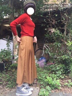 「passage mignon/flaneur（パサージュミニョンフラヌール）のアイテム（ハンチング/ベレー帽）」を使った、hanaco ‪✾‬さん（レディース・156cm）の秋コーディネート