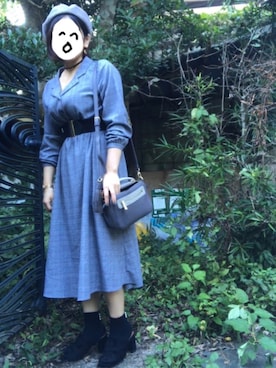 「passage mignon/flaneur（パサージュミニョンフラヌール）のアイテム（ハンチング/ベレー帽）」を使った、hanaco ‪✾‬さん（レディース・156cm）の秋コーディネート