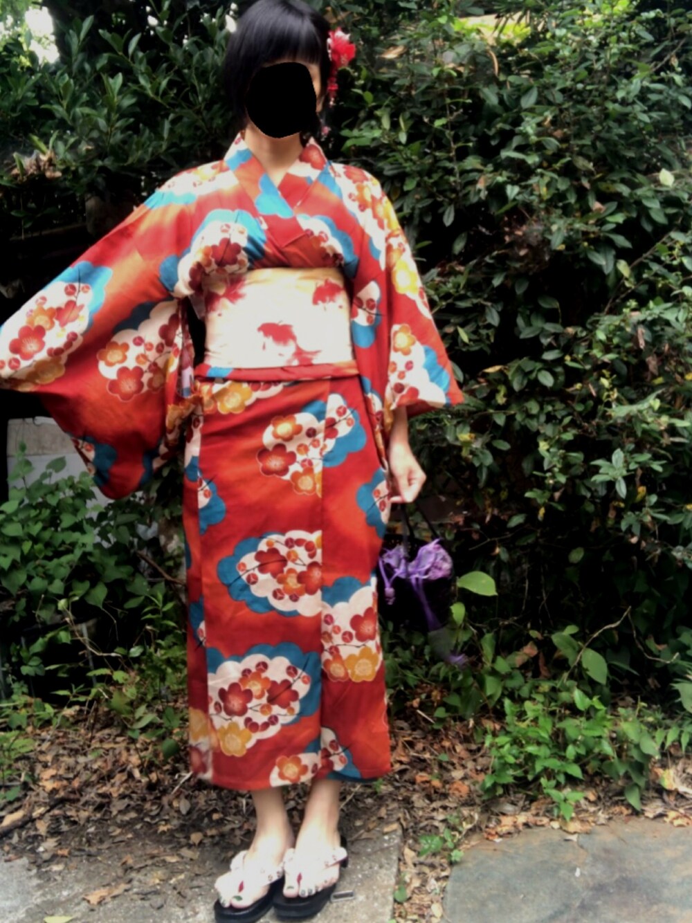 「浴衣、着物、お祭り、金魚」｜「kimonoのアイテム（水着/着物・浴衣、ブルー系）」を使った、hanaco ‪✾‬さん（レディース・156cm）の夏コーディネートの1枚目の写真