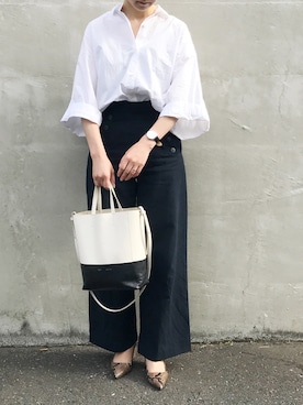 「muller of yoshiokubo（ミュラーオブヨシオクボ）のアイテム（その他パンツ）」を使った、maaさん（レディース・165cm）の夏コーディネート