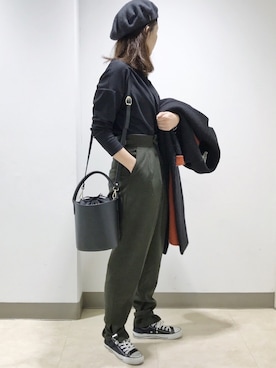 「ハイク」｜「アイテム（ハンチング/ベレー帽）」を使った、maaさん（レディース・165cm）の冬コーディネート