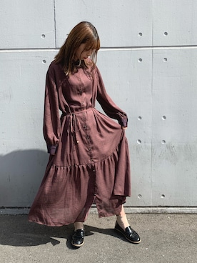 「179/WG（イチナナキュウダブルジー）のアイテム（ワンピース/ドレス）」を使った、megumiさん（レディース・158cm）の秋コーディネート