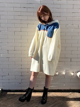 「179/WG（イチナナキュウダブルジー）のアイテム（ワンピース/ドレス）」を使った、megumiさん（レディース・158cm）の冬コーディネート