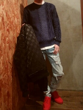 「Ranch standard（ランチスタンダード）のアイテム（トップス）」を使った、PLUSALPHA さん（メンズ・169cm）の秋コーディネート