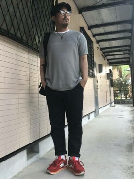 「Ranch standard（ランチスタンダード）のアイテム（トップス）」を使った、PLUSALPHA さん（メンズ・169cm）の夏コーディネート