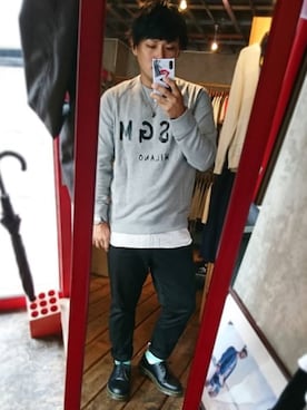 「MSGM（エムエスジーエム）のアイテム（スウェット）」を使った、PLUSALPHA さん（メンズ・169cm）の秋コーディネート