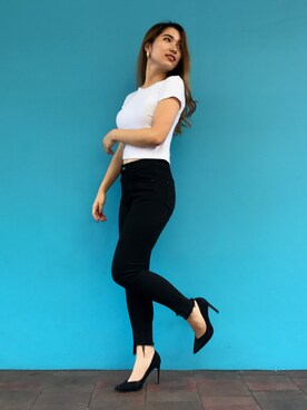 「blue」｜「アイテム（パンプス）」を使った、ayakaさん（レディース・161cm）の春コーディネート