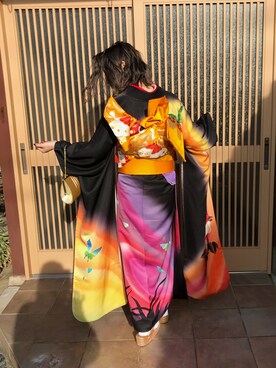 「mode」｜「アイテム（浴衣）」を使った、ayakaさん（レディース・161cm）の春コーディネート