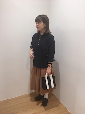 「ORCIVAL（オーシバル）の長袖クルーネックカットソー　WOMEN（Tシャツ/カットソー、その他）」を使った、ナカヤさん（レディース・160cm）の秋コーディネート