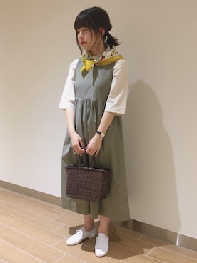 「DRAGON（ドラゴン）のアイテム」を使った、ナカヤさん（レディース・160cm）の春コーディネート