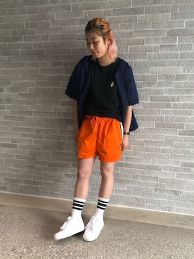 「SILENT POETS（サイレントポエツ）のアイテム」を使った、ikeguchisuginoさん（レディース・161cm）の夏コーディネート