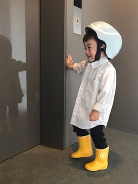 「こども ビームス（コドモビームス）のアイテム（レインシューズ）」を使った、taira☺︎anjiさん（キッズ・90cm）の夏コーディネート