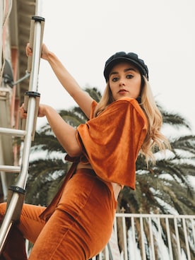 「BRIXTON（ブリクストン）のアイテム（ハンチング/ベレー帽）」を使った、nikkiさん（レディース・157cm）の秋コーディネート