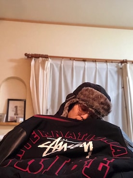 「STUSSY（ステューシー）のアイテム（スタジャン）」を使った、lemon汁さん（メンズ・170cm）の冬コーディネート