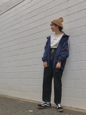 「MILKFED.（ミルクフェド）のアイテム（その他アウター）」を使った、佐藤 麻理さん（レディース・163cm）の冬コーディネート