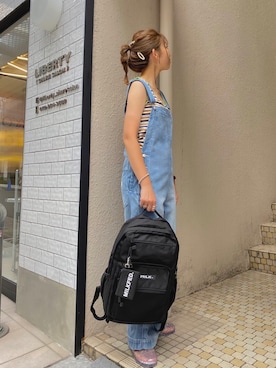 「ラフスタイル」｜「アイテム（サロペット/オーバーオール）」を使った、佐藤 麻理さん（レディース・164cm）の夏コーディネート