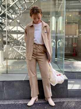 「MILKFED.（ミルクフェド）のアイテム（その他アウター）」を使った、佐藤 麻理さん（レディース・164cm）の春コーディネート