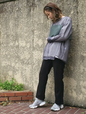 「メチャカリ」｜「アイテム（Tシャツ/カットソー）」を使った、Aina Kitagawaさん（レディース・159cm）の春コーディネート
