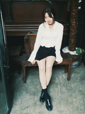 「skirt」｜「アイテム（その他シューズ）」を使った、ソヒさん（レディース・169cm）の冬コーディネート
